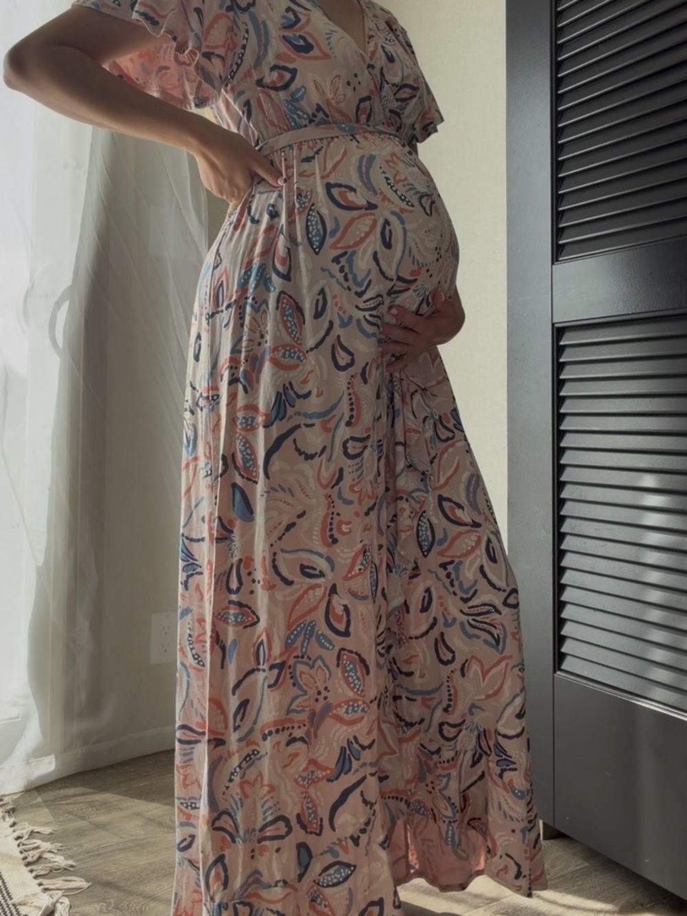 Isabel Maternity by Ingrid & Isabel Pink Multicolor Maxi Maternity Dress